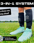 TAPEDESIGN Shinguards Sleeve KIDS im Einsatz auf dem Fussballplatz – 3-in-1 Schienbeinschoner Sleeve für Kinder