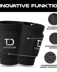 TAPEDESIGN Shinguards Sleeve KIDS mit Silikonstreifen, atmungsaktivem Material und stossdämpfender Waben-Technologie