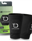 TAPEDESIGN Schienbeinschoner Sleeve in Schwarz mit Verpackung – rutschfeste und leichte Schienbeinschoner für Erwachsene