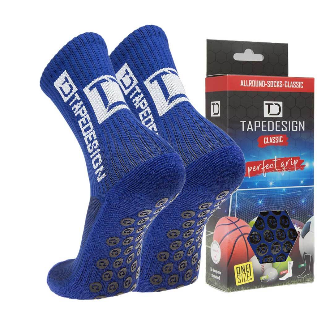 Dunkelblaue Tapedesign Socken