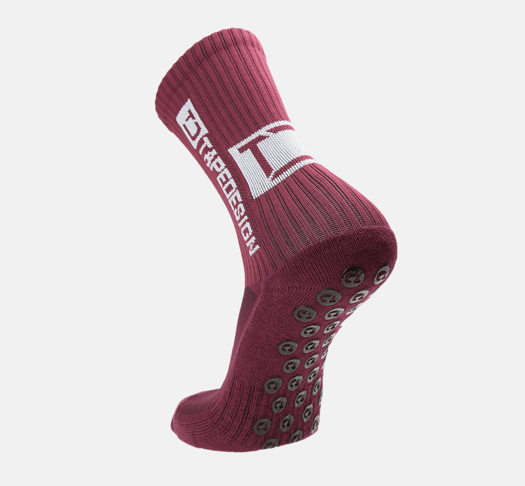 Tapedesign Socken Dunkelrot - Hochwertige rutschfeste Fussballsocken Gripsocken