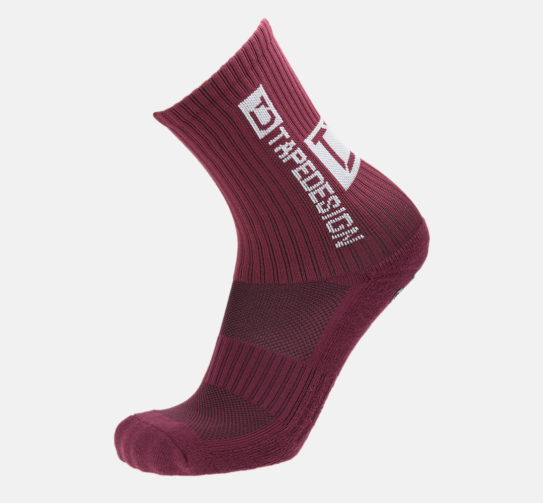 Tapedesign Socken Dunkelrot - Hochwertige rutschfeste Fussballsocken Gripsocken