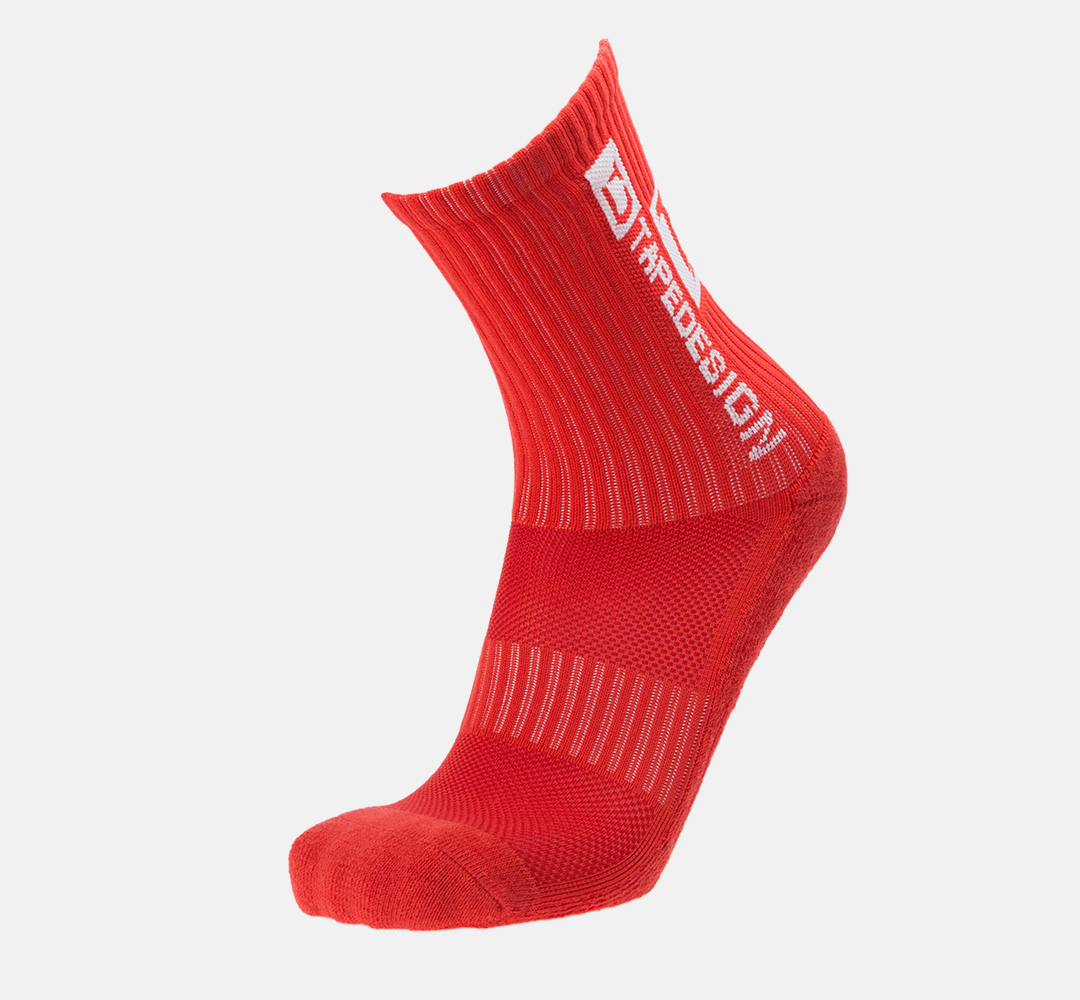 Tapedesign Socken Rot - Hochwertige rutschfeste Fussballsocken Gripsocken