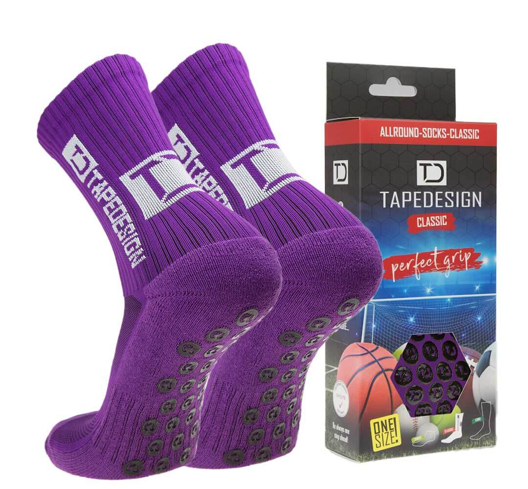 Violette Tapedesign grip Socken fussball