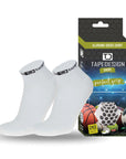 Tapedesign Short Socken Weiss - Hochwertige kurze rutschfeste Fussballsocken Gripsocken