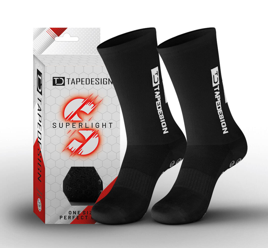 tapedesign superlight schwarz fussball socken