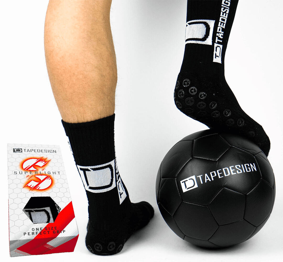 tapedesign superlight schwarz fussball socken