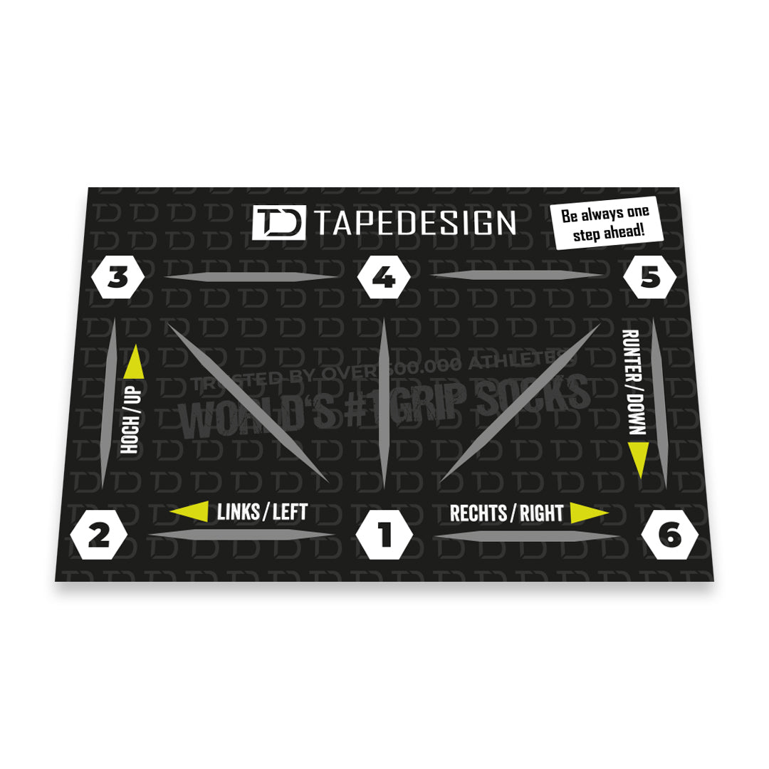 TAPEDESIGN Kids Academy Mat als Trainingsmatte und Spielmatte für Kinder Fussball mit markierten Übungsfeldern