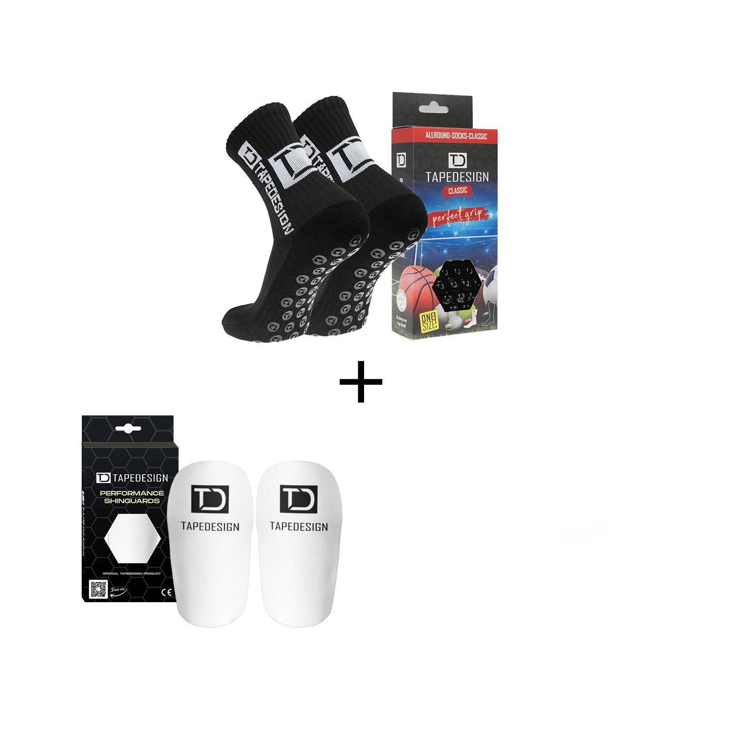 Tapedesign Schienbeinschoner Aktion Tapedesign Socken schwarz