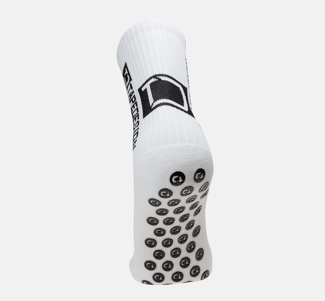 Tapedesign Gripsocken Weiss mit TDX High-Grip-Noppen an der Sohle