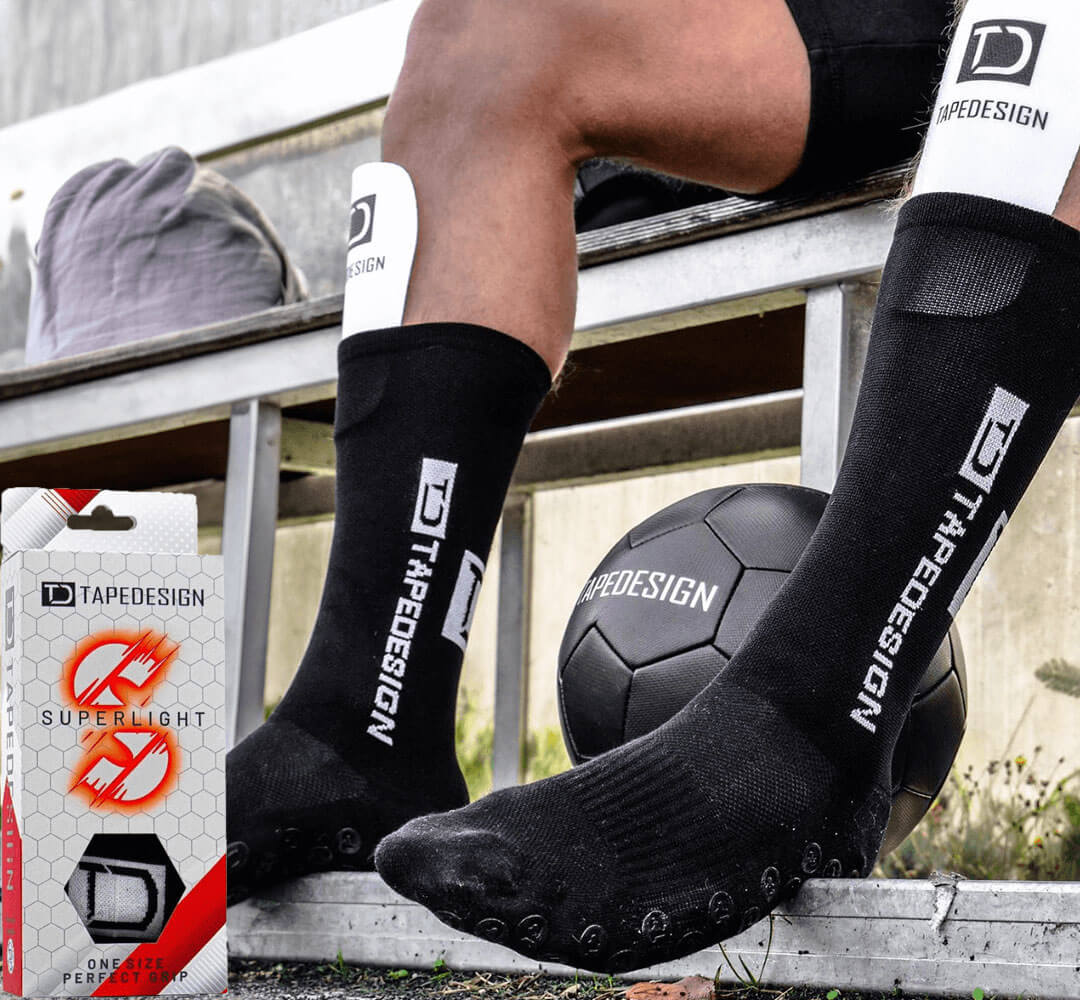 Tapedesign Superlight Gripsocken Schwarz – nur 26,5 g, mit TDX High Grip