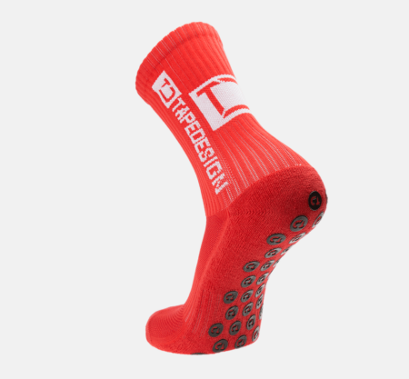 Tapedesign Socken Rot - Hochwertige rutschfeste Fussballsocken Gripsocken